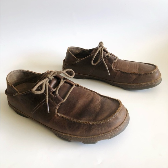 OluKai Ohana Leather Lace Up Loafers - Picture 1 of 16